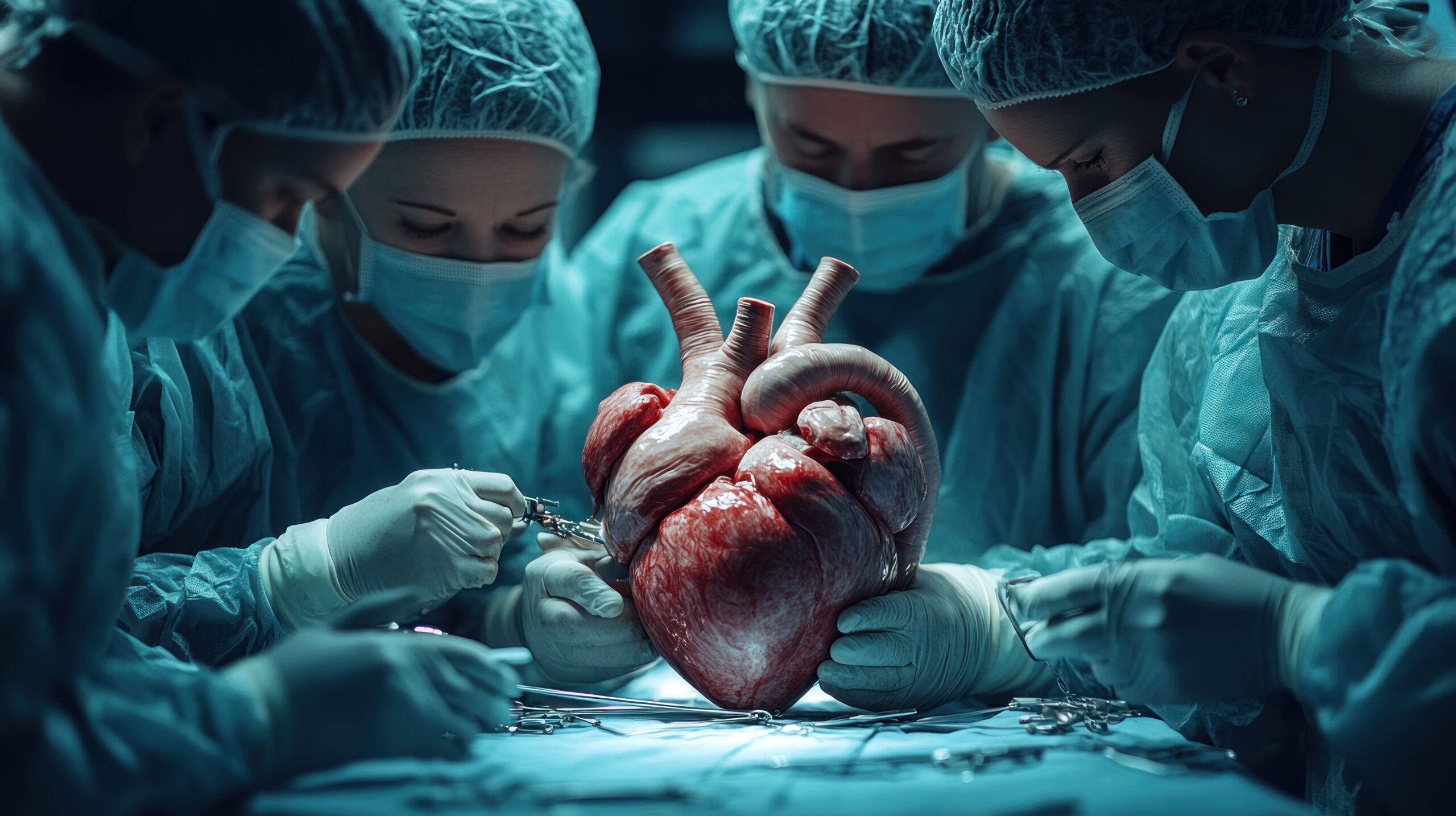 surgeons-operating-heart-model